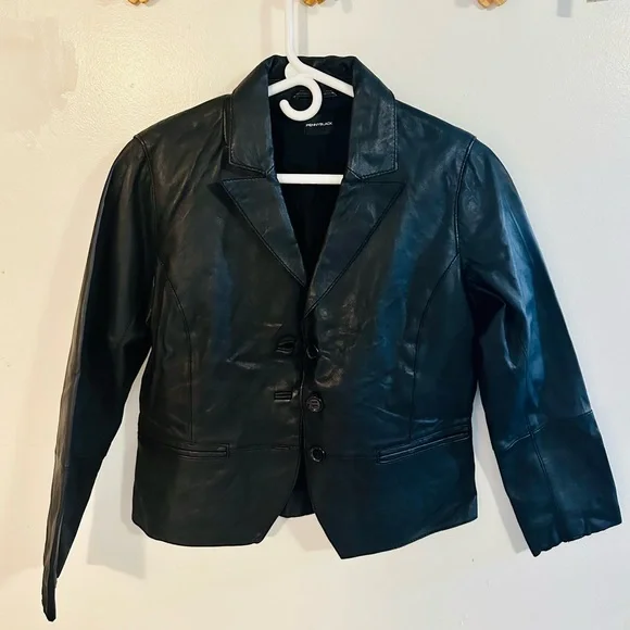 Penny Black Leather Jacket (Italian Brand)